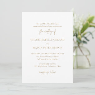Classic Gold Elegante Wedding Einladung