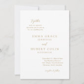 Classic Gold Elegante Wedding Einladung (Vorderseite)