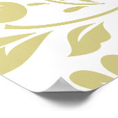 Classic Gold Floral Beerdigung Service Sehr geehrt Poster (Ecke)