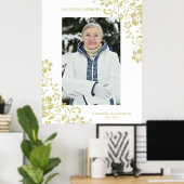 Classic Gold Floral Beerdigung Service Sehr geehrt Poster (Heimbüro)