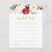 Classic Gold Floral Bucket List Cards Postkarte (Vorderseite)