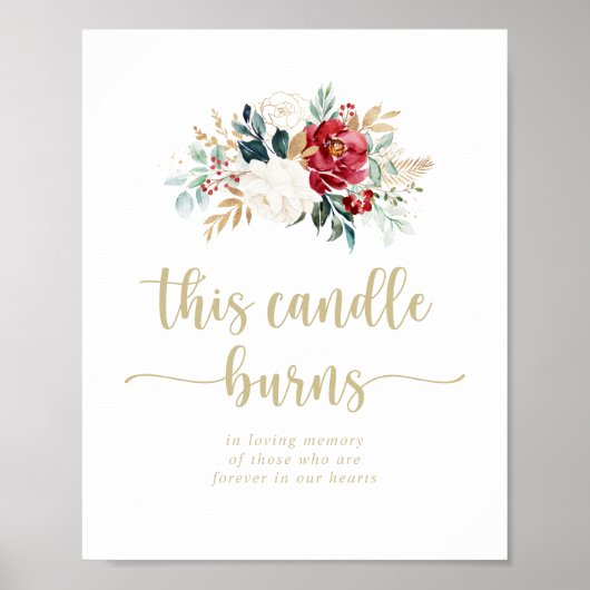 Classic Gold Floral Diese Kerze Burns Zeichen Poster (Vorne)