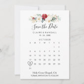 Classic Gold Floral Save the Date Calendar (Vorderseite)