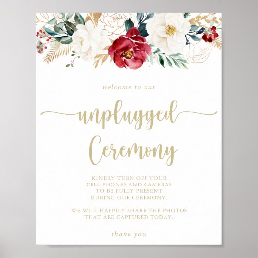 Classic Gold Floral Unplugged Zeremonieling Poster (Vorne)