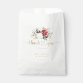 Classic Gold Floral Vielen Dank für Ihre Hochzeit Geschenktütchen (Vorderseite)