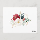 Classic Gold Floral Wedding Advice Card Postkarte (Rückseite)