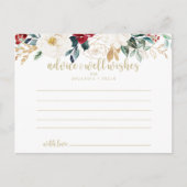 Classic Gold Floral Wedding Advice Card Postkarte (Vorderseite)