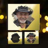 Classic Gold Foil Funeral Gästebuch Foto Memory