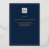 Classic GOLD FOIL Text Navy Wedding Elegant Folieneinladung (Rückseite)