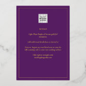 Classic GOLD FOIL Text Plum Lila Wedding Elegant Folieneinladung (Rückseite)