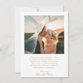 Classic Gold Foto Elegante Hochzeit Dankeskarte (Rückseite)