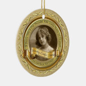 Classic Gold Foto Frame Elegantes Banner Gelb Keramik Ornament (Rechts)