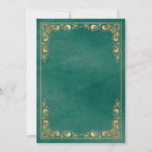 Classic Gold Frame grüne islamische Hochzeit Einladung (Rückseite)