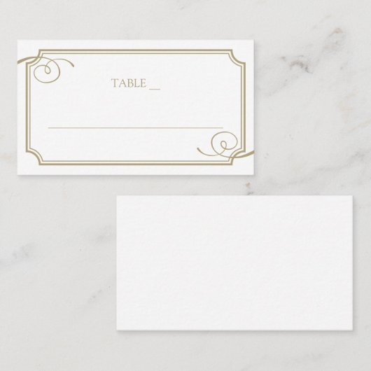 Classic Gold Frame Luxury Wedding Platzkarte (Vorne/Hinten)