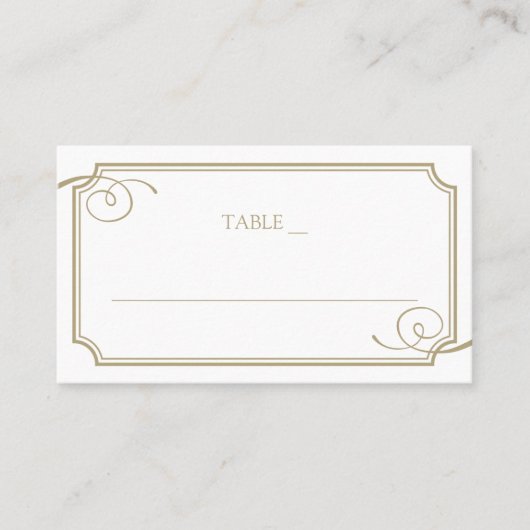 Classic Gold Frame Luxury Wedding Platzkarte (Vorderseite)