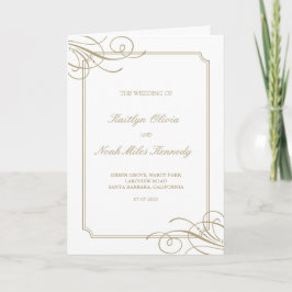 Classic Gold Frame Luxury Wedding Programm