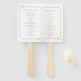 Classic Gold Frame Luxury Wedding Programm Fächer