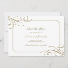 Classic Gold Frame Luxury Wedding Save The Date