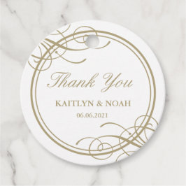 Classic Gold Frame Luxury Wedding Vielen Dank Geschenkanhänger
