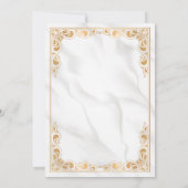Classic Gold Frame Marmor Islamische Hochzeit Einladung (Rückseite)