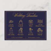 Classic Gold Frame Royal Monogram Wedding Timeline Begleitkarte (Vorderseite)