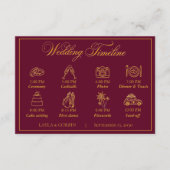 Classic Gold Frame Royal Monogram Wedding Timeline Begleitkarte (Vorderseite)