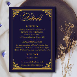 Classic Gold Frame Royal Wedding Details Begleitkarte