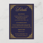 Classic Gold Frame Royal Wedding Details Begleitkarte (Vorderseite)