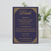 Classic Gold Frame Royal Wedding Details Begleitkarte (Stehend Vorderseite)