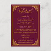 Classic Gold Frame Royal Wedding Details Begleitkarte (Vorderseite)