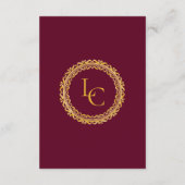 Classic Gold Frame Royal Wedding Details Begleitkarte (Rückseite)