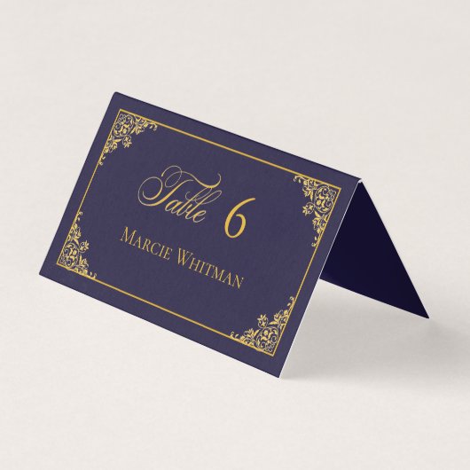 Classic Gold Frame Royal Wedding Place Card (Vorderseite)