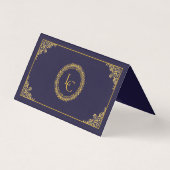 Classic Gold Frame Royal Wedding Place Card (Rückseite)