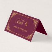 Classic Gold Frame Royal Wedding Place Card (Vorderseite)