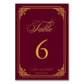 Classic Gold Frame Royal Wedding Tischnummer (Vorderseite)