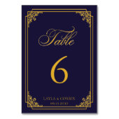 Classic Gold Frame Royal Wedding Tischnummer (Rückseite)