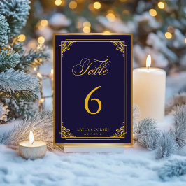 Classic Gold Frame Royal Wedding Tischnummer