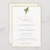 Classic Gold Frame Spring Lily of Valley Wedding Einladung (Vorne/Hinten)