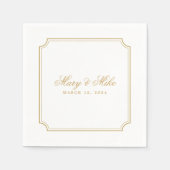 Classic Gold Gastgeschenk Hochzeit Dekoration Serviette (Vorderseite)