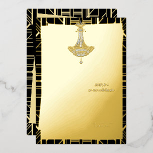 Classic GOLD Gatsby Flapper Brautparty Folieneinladung