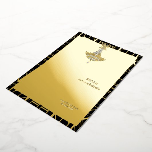 Classic GOLD Gatsby Flapper Brautparty Folieneinladung (Gedreht)