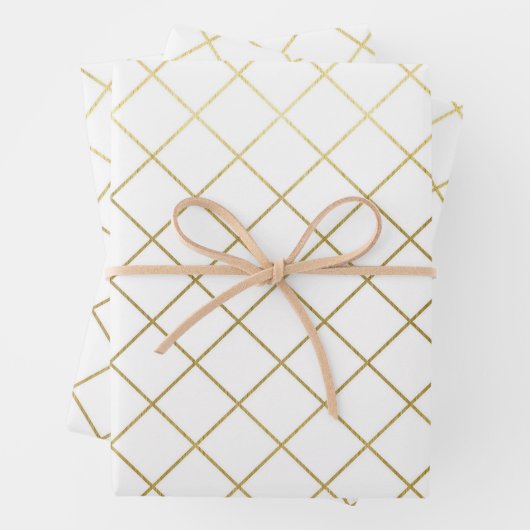 Classic Gold Geometric Abstrakt Pattern Wedding Geschenkpapier Set (Beispiel)