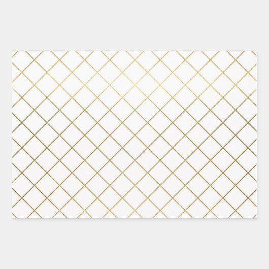 Classic Gold Geometric Abstrakt Pattern Wedding Geschenkpapier Set (Vorderseite)