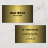 Classic Gold Gerahmt Bars Horizontaler Buchhalter Visitenkarte (Vorne/Hinten)