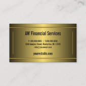 Classic Gold Gerahmt Bars Horizontaler Buchhalter Visitenkarte (Rückseite)