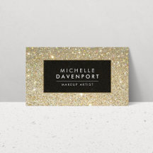 Classic Gold Glitzer Makeup Artist Business Card