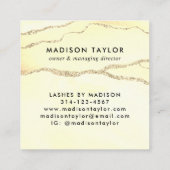 Classic Gold Glitzer Marble Agate Chic Monogram Quadratische Visitenkarte (Rückseite)