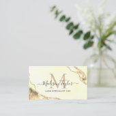Classic Gold Glitzer Marble Agate Monogram QR Visitenkarte (Stehend Vorderseite)