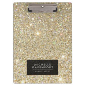 Classic Gold Glitzer Personalisiert Klemmbrett (Vorderseite)