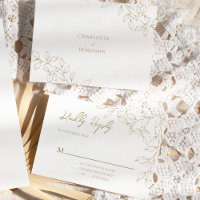 Classic Gold Green Wedding RSVP Response Card